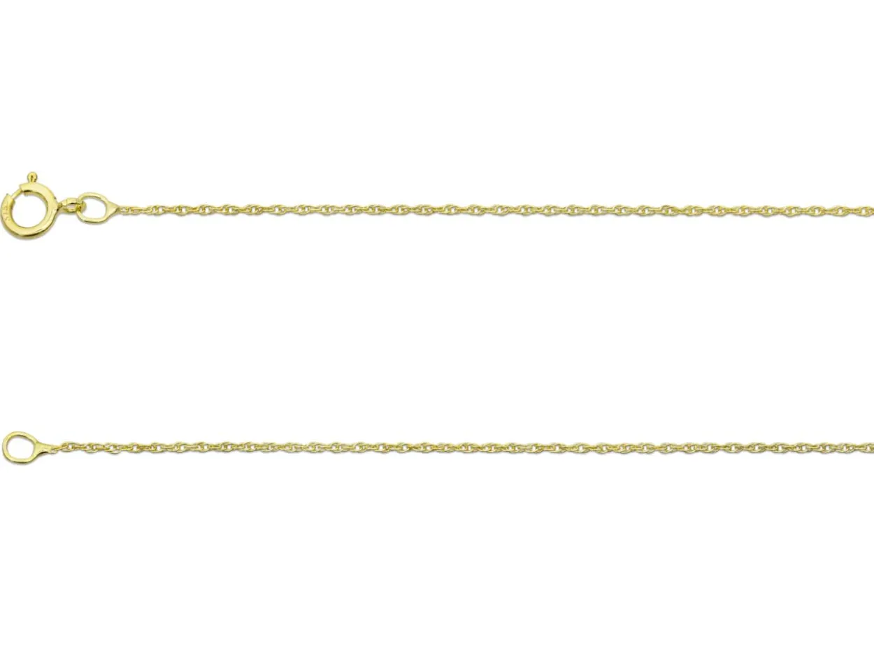 9ct Yellow Gold 0.5mm Prince Of Wales Rope Chain 20"/50cm Unhallmarked