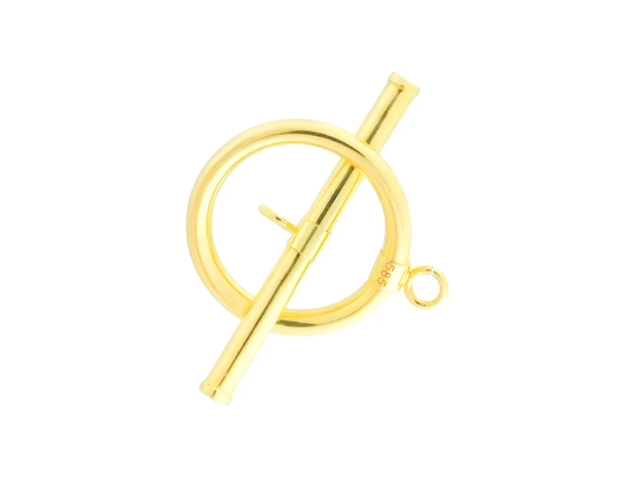 9ct Yellow Gold 15mm Ring And Bar Toggle Set