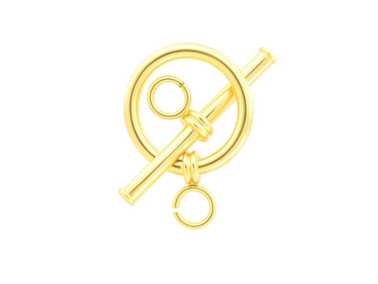 9ct Yellow Gold 9mm Ring And Bar Toggle Set