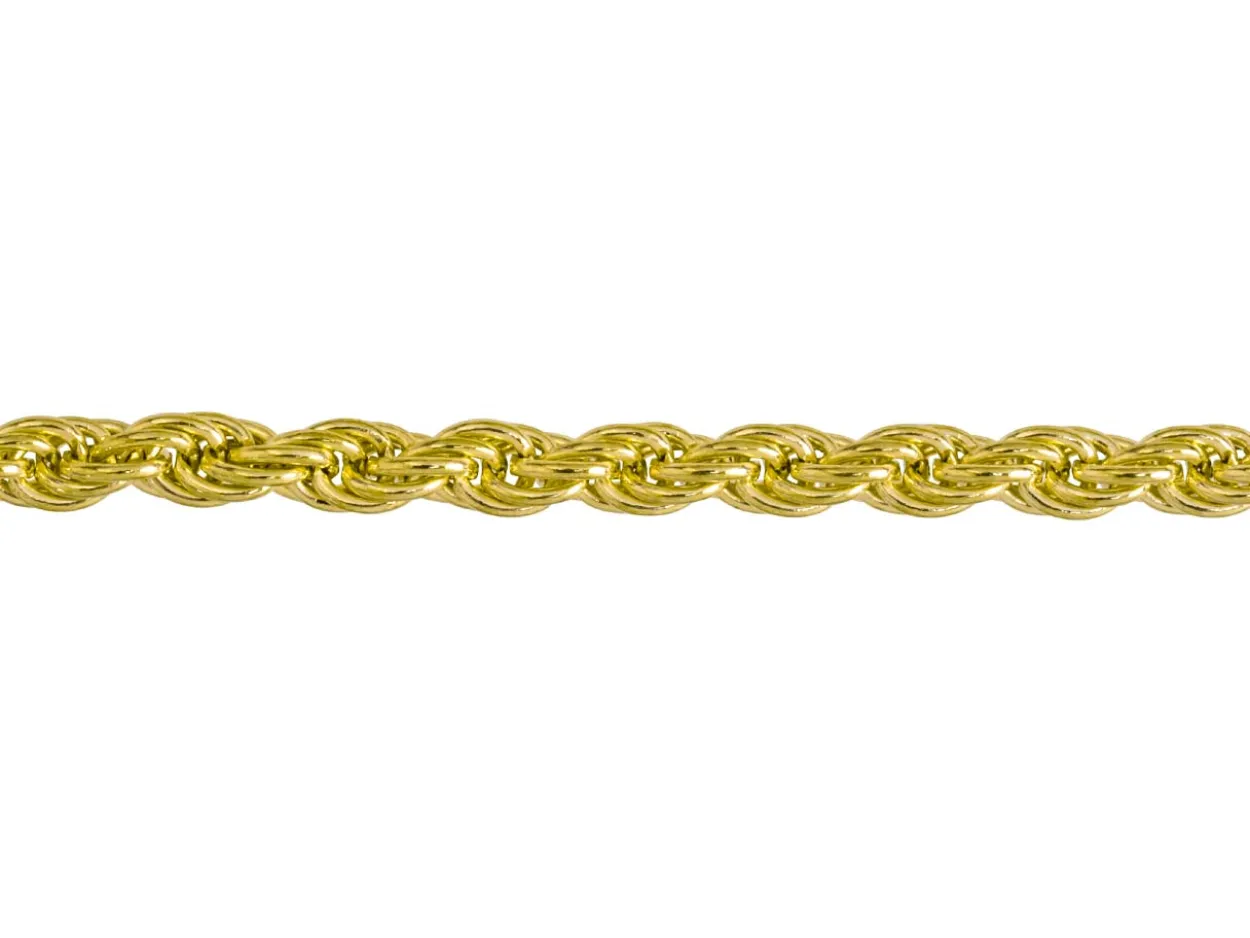 9ct Yellow Gold 3.0mm Rope Chain 18"/45cm Hallmarked
