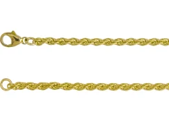 9ct Yellow Gold 3.0mm Rope Chain 16"/40cm Hallmarked