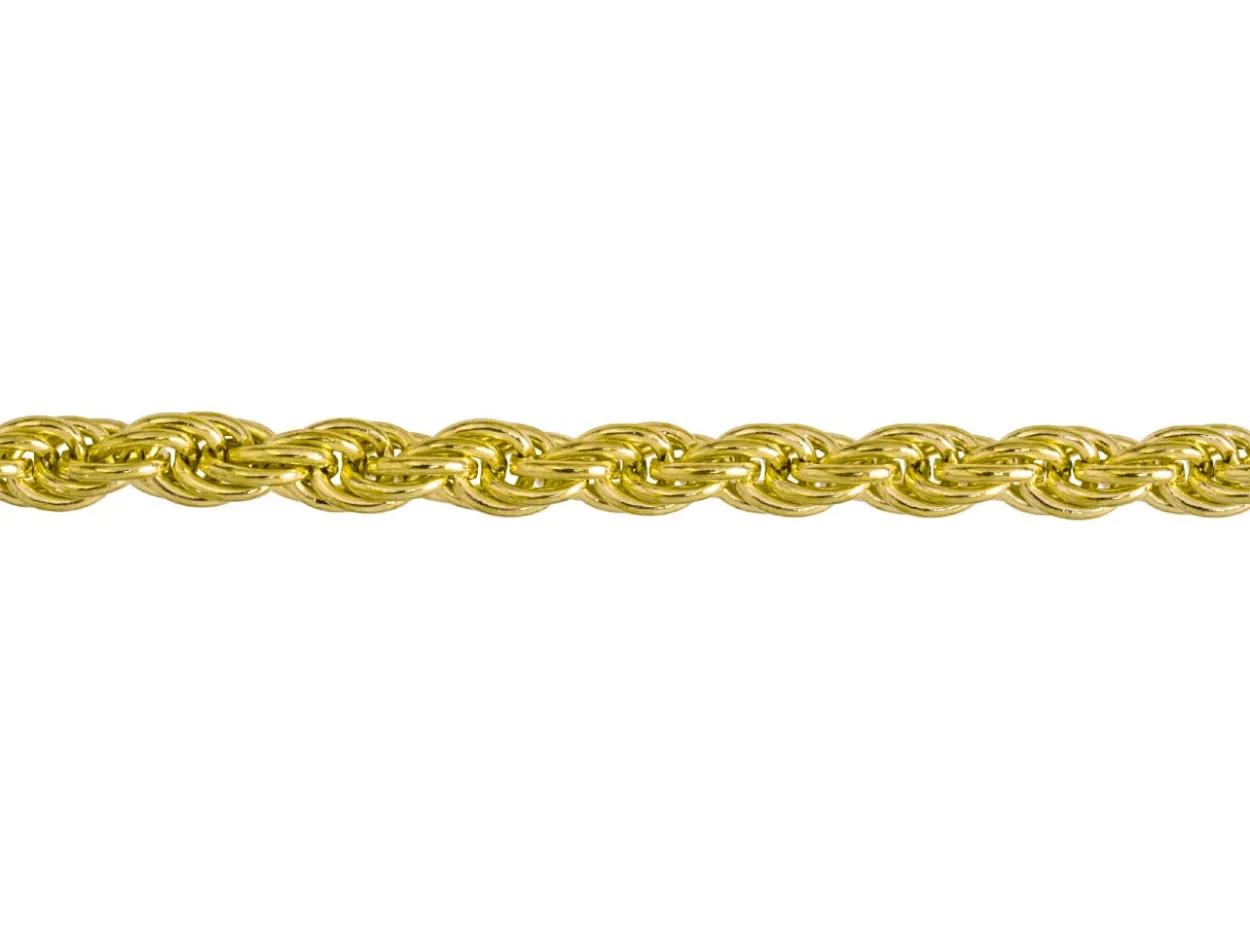 9ct Yellow Gold 3.0mm Rope Chain 16"/40cm Hallmarked