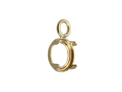 9ct Yellow Gold 4mm Round Bezel Cup