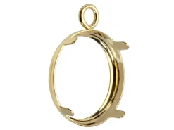 9ct Yellow Gold 9mm Round Bezel Cup
