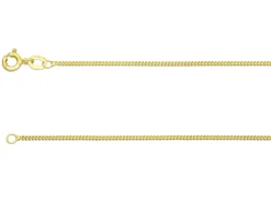 9ct Yellow Gold 1.3mm Round Curb Chain 18"/45cm Hallmarked