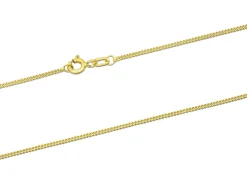 9ct Yellow Gold 1.3mm Round Curb Chain 22"/55cm Hallmarked