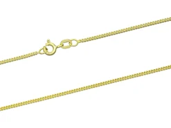 9ct Yellow Gold 1.4mm Round Curb Chain 20"/50cm Hallmarked