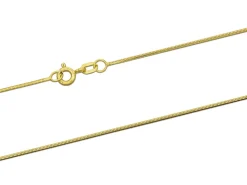 9ct Yellow Gold 0.9mm Round Snake Chain 18"/45cm Hallmarked