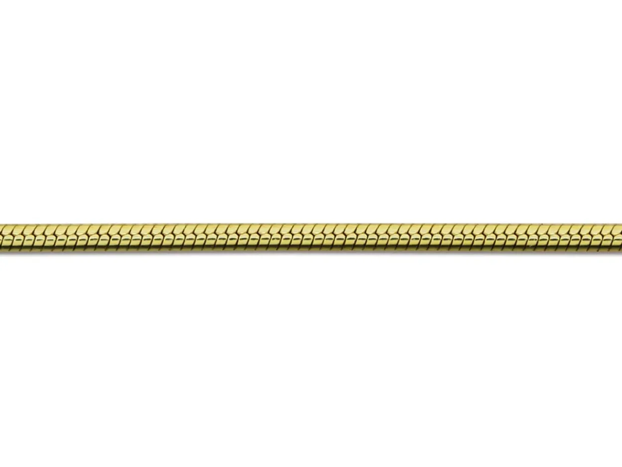 9ct Yellow Gold 0.9mm Round Snake Chain 18"/45cm Hallmarked