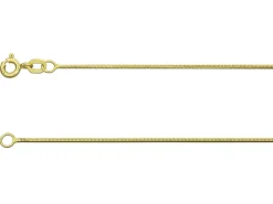 9ct Yellow Gold 0.9mm Round Snake Chain 16"/40cm Hallmarked