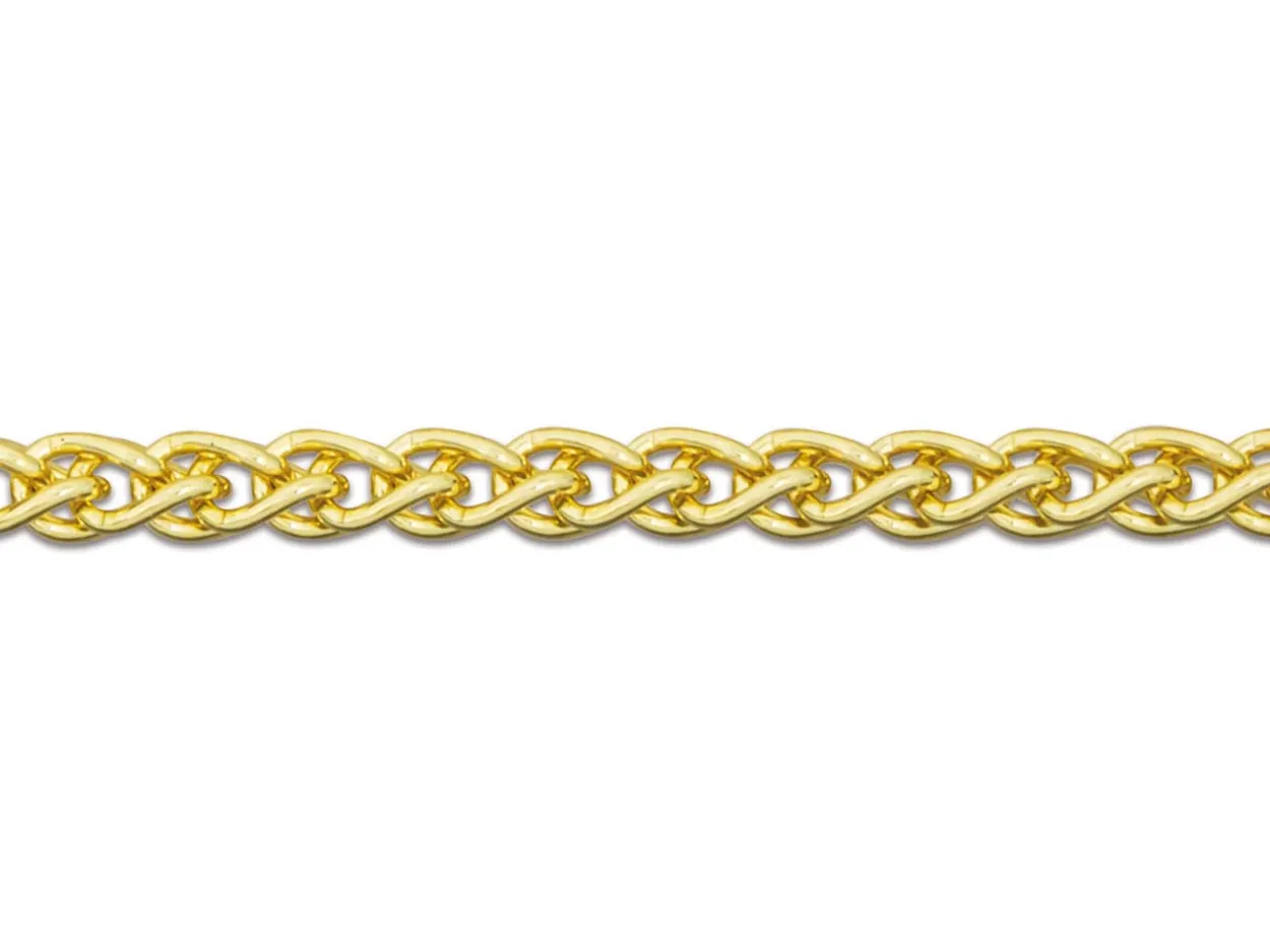 18ct Yellow Gold 1.5mm Round Spiga Chain 20"/50cm Hallmarked