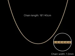 9ct Yellow Gold 1.0mm Round Spiga Chain 18