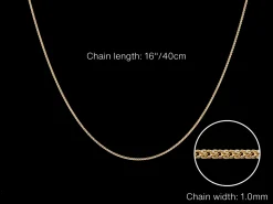 9ct Yellow Gold 1.0mm Round Spiga Chain 16