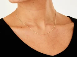 9ct Yellow Gold 1.0mm Round Spiga Chain 16