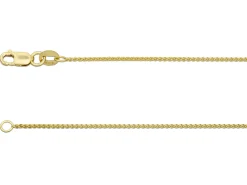 18ct Yellow Gold 1.0mm Round Spiga Chain 18"/45cm Hallmarked