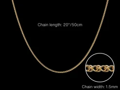 9ct Yellow Gold 1.5mm Round Spiga Chain 20
