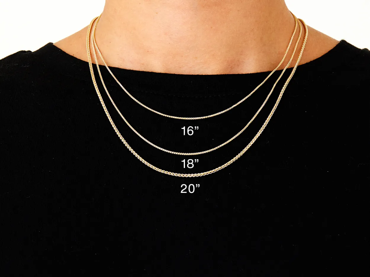 9ct Yellow Gold 1.5mm Round Spiga Chain 20"/50cm Hallmarked