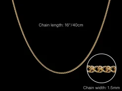 9ct Yellow Gold 1.5mm Round Spiga Chain 16