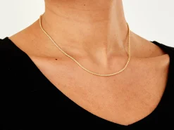 9ct Yellow Gold 1.5mm Round Spiga Chain 16