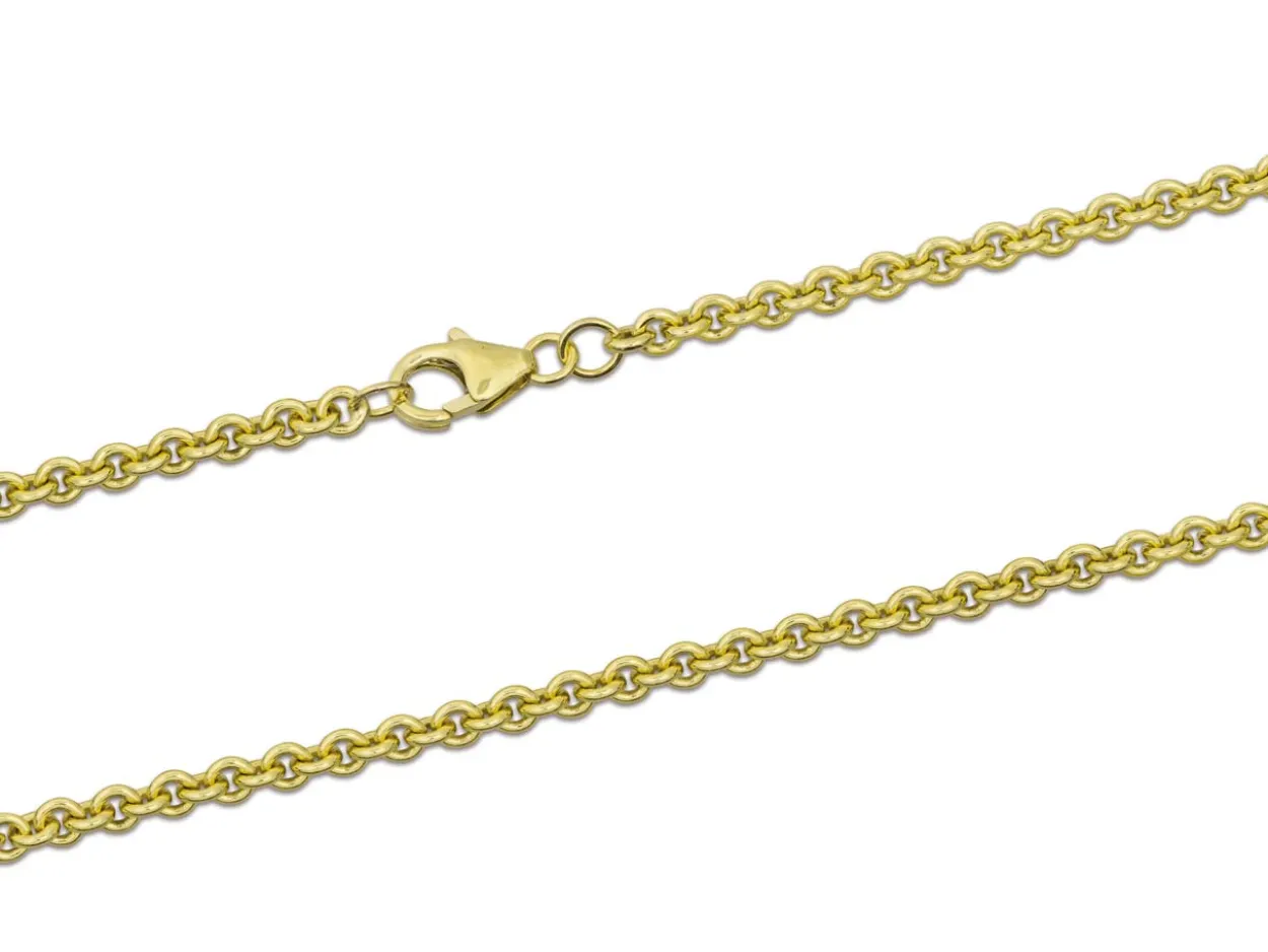 9ct Yellow Gold 3.0mm Round Trace Chain 18"/45cm Hallmarked