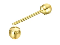 9ct Yellow Gold 4mm Threaded Ball Stud And Ear Back