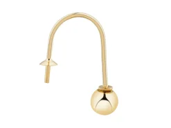 9ct Yellow Gold 4mm Threaded Ball Hookwire With 2.5mm Cup