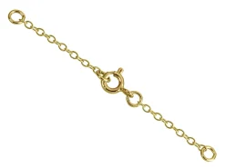 9ct Yellow Gold 1.8mm Trace Safety Chain For Necklace With Bolt Ring 6.0cm/2.4", 100% Recycled Gold