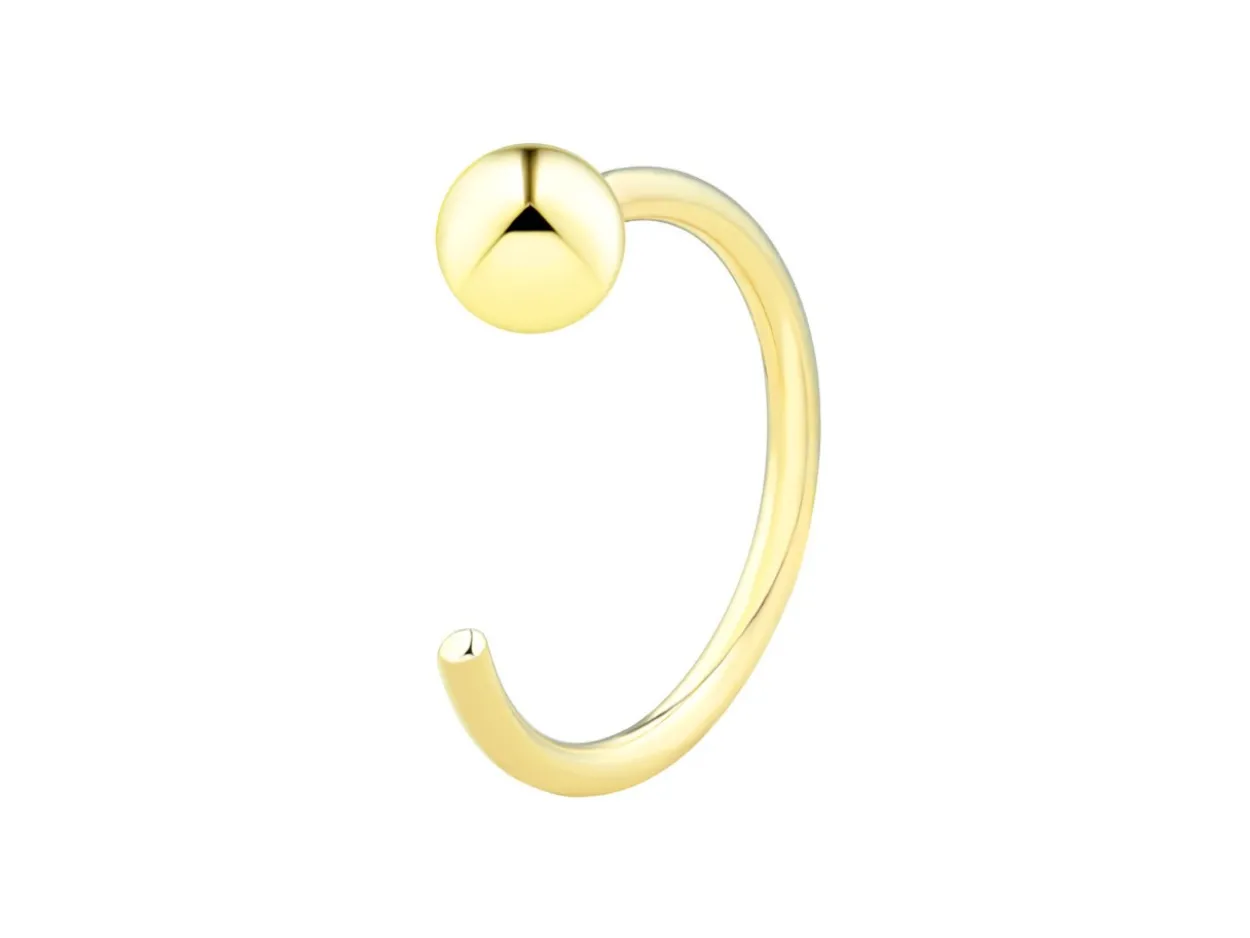9ct Yellow Gold Open Hoop Ball 8mm