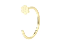 9ct Yellow Gold Open Hoop Flower 8mm