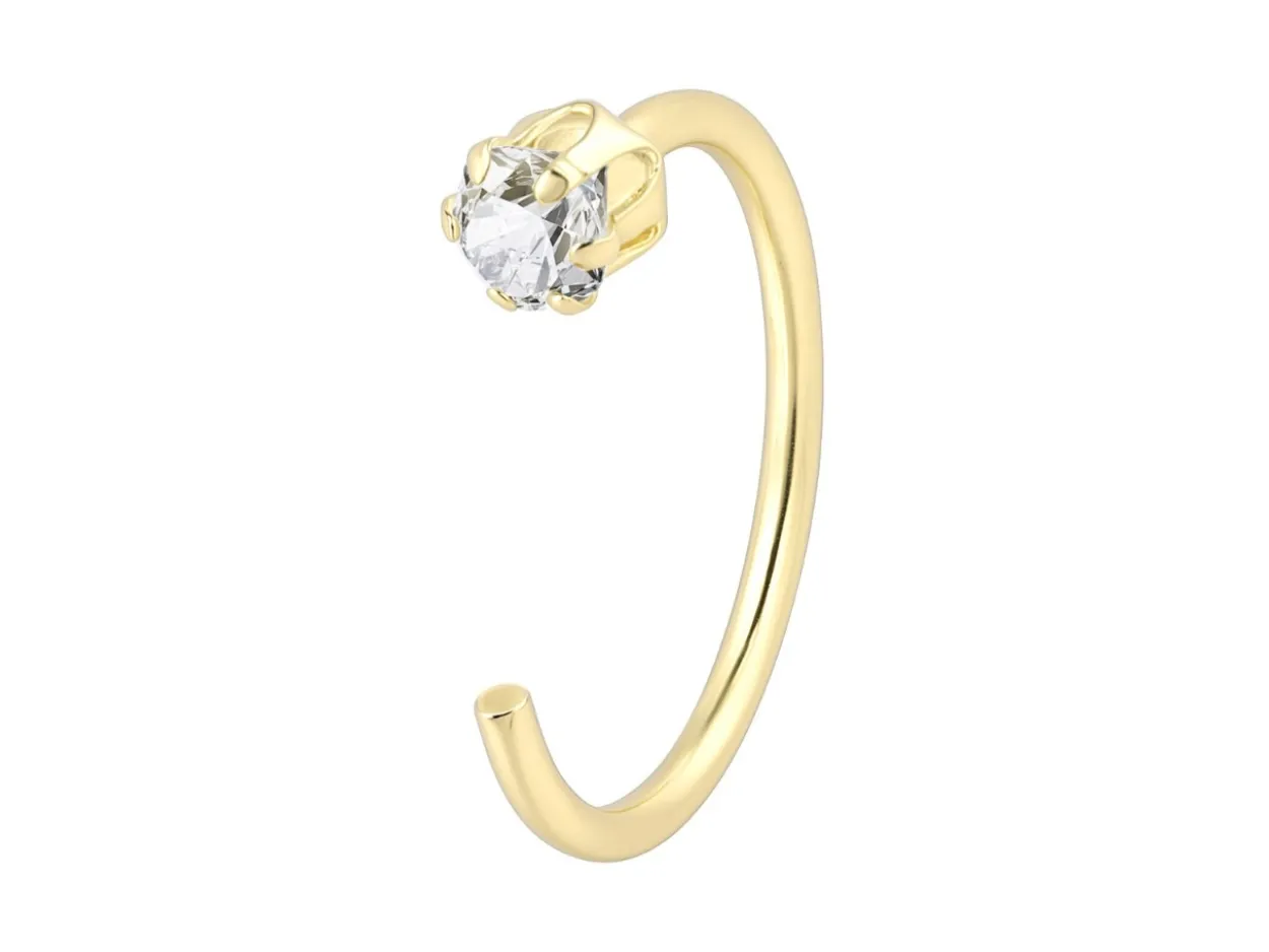 9ct Yellow Gold Open Hoop Setting 10mm