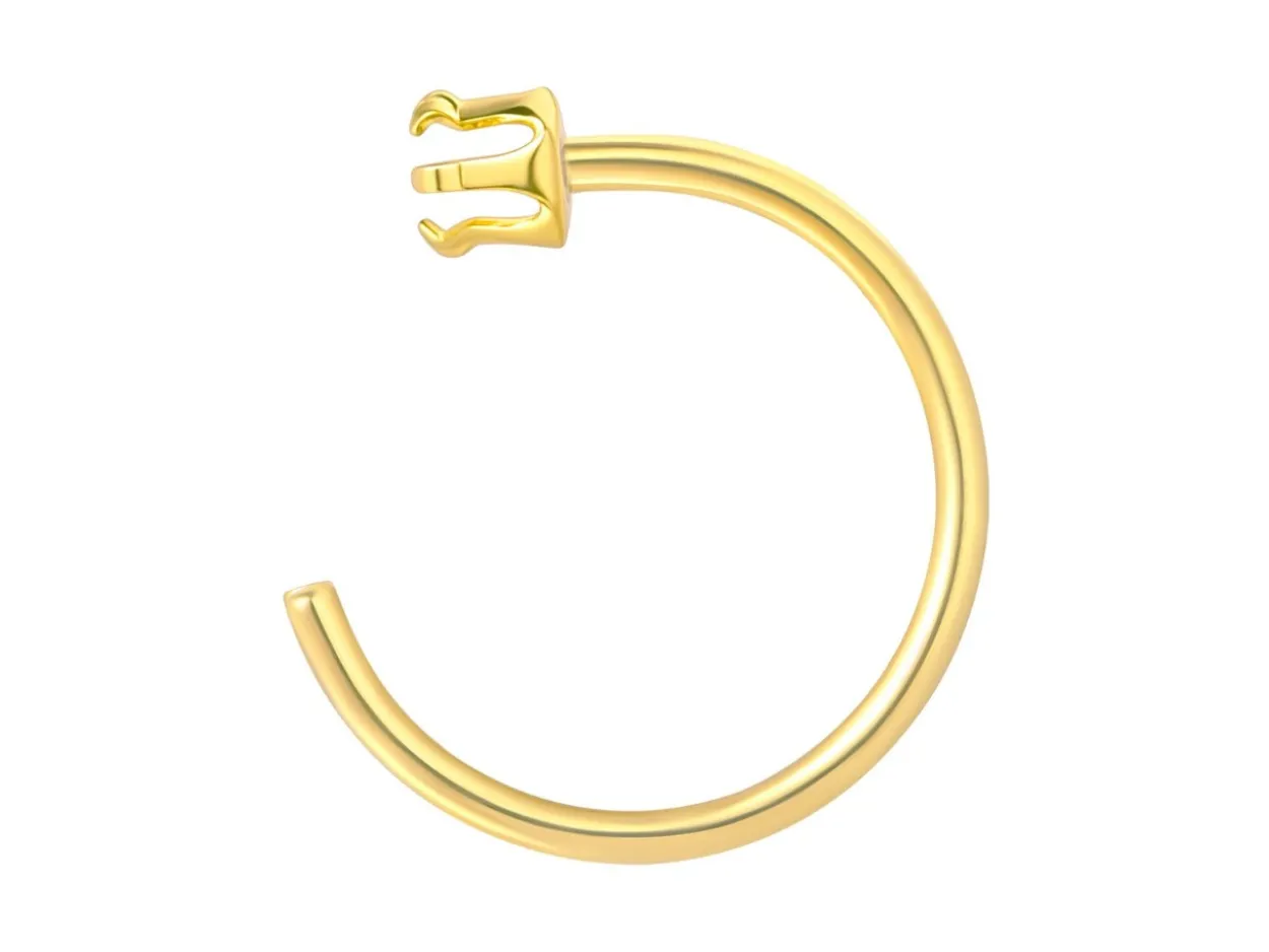 18ct Yellow Gold Open Hoop Setting 10mm