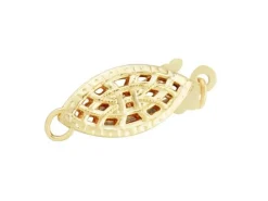 9ct Yellow Gold Oval Filigree Clasp 6mm X 12mm