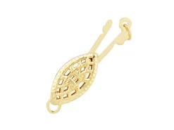 9ct Yellow Gold Oval Filigree Clasp 6mm X 12mm