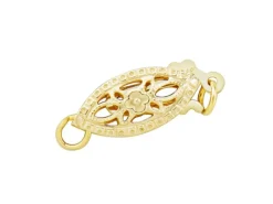 9ct Yellow Gold Oval Filigree Clasp 5.5mm X 11mm