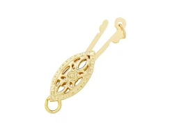 9ct Yellow Gold Oval Filigree Clasp 5.5mm X 11mm
