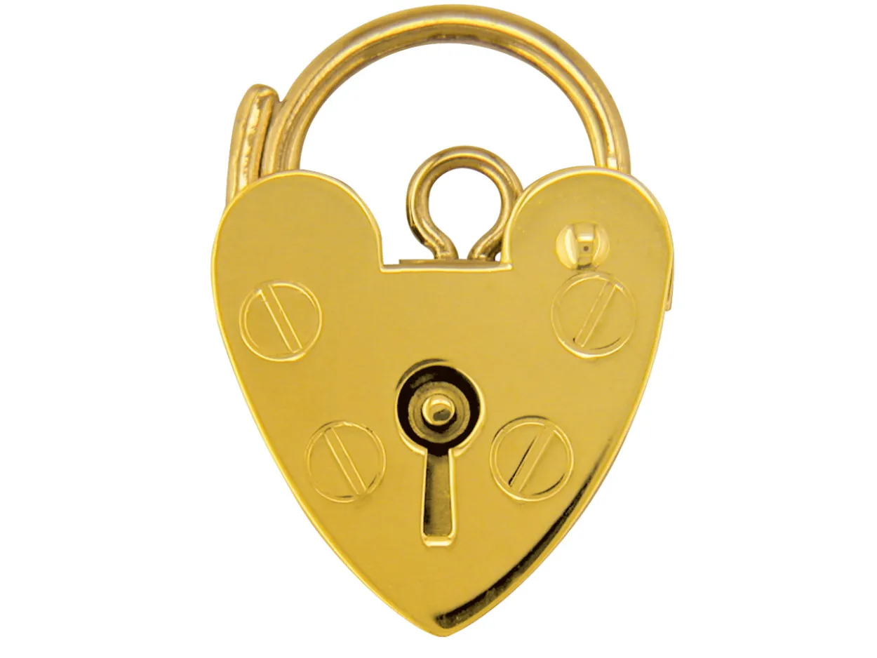 9ct Yellow Gold Padlock Plain 13.5mm Hallmarked