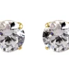 9ct Yellow Gold Pair 7mm Cubic Zirconia Stud Earrings