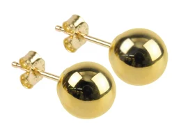 9ct Yellow Gold Pair 6mm Lightweight Ball Stud Earrings