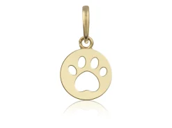 9ct Yellow Gold Paw Print Outline Pendant