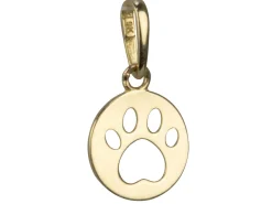 9ct Yellow Gold Paw Print Outline Pendant
