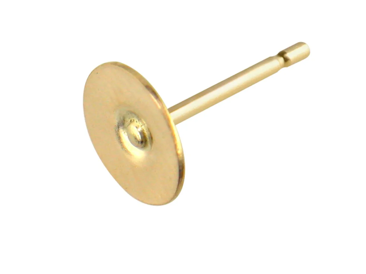 9ct Yellow Gold Pin And Flat Disc, 5mm