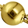 18ct Yellow Gold Plain Ball Clasp 8mm