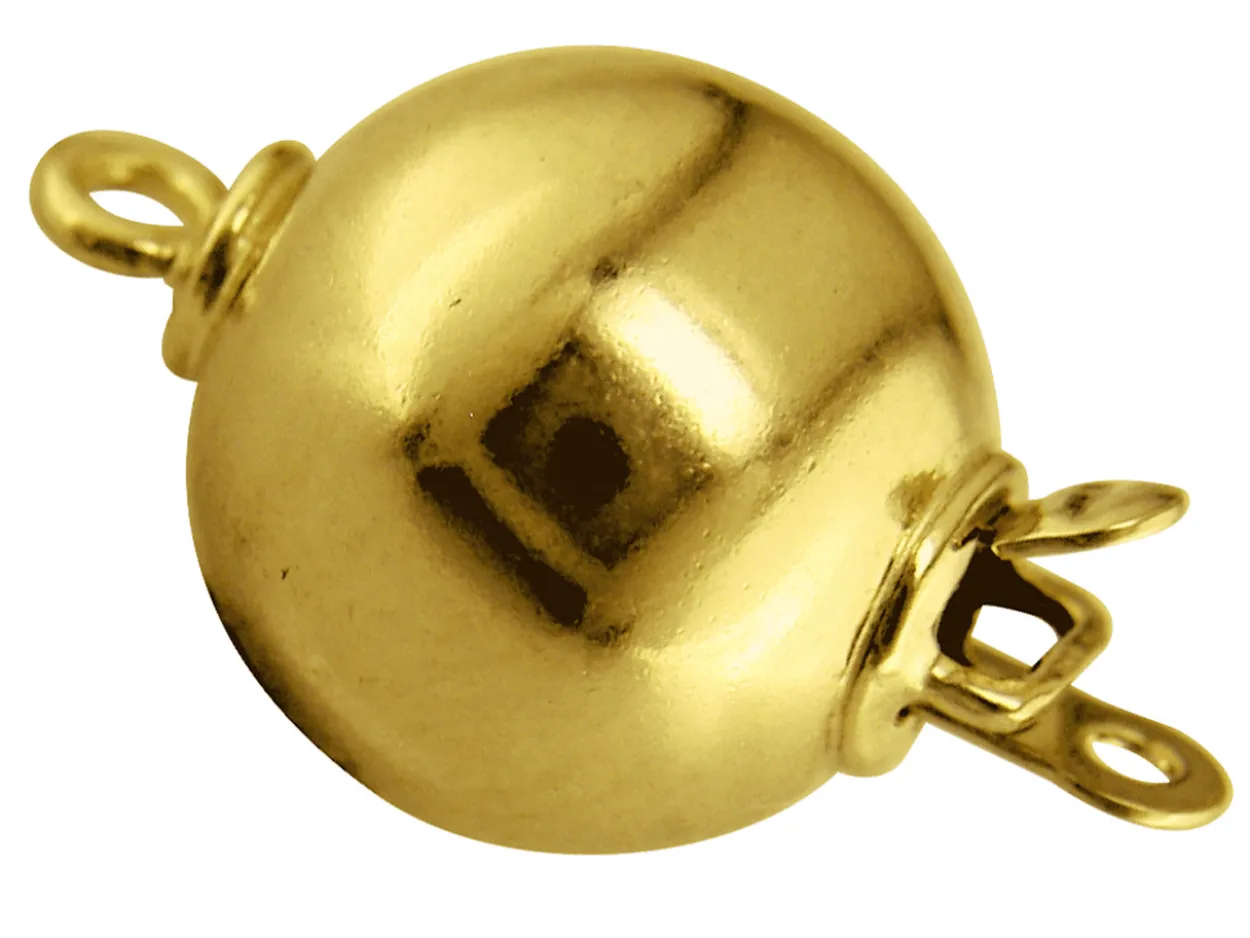 18ct Yellow Gold Plain Ball Clasp 8mm