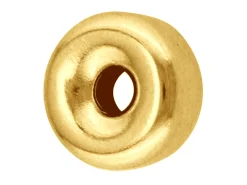 9ct Yellow Gold Plain Flat 4mm 2 Hole Bead Lightweight