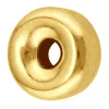 9ct Yellow Gold Plain Flat 3mm 2 Hole Bead Lightweight