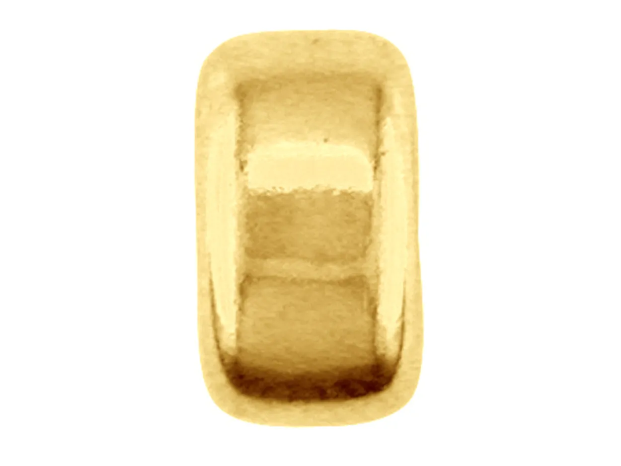 9ct Yellow Gold Plain Flat 4mm 2 Hole Bead Heavyweight