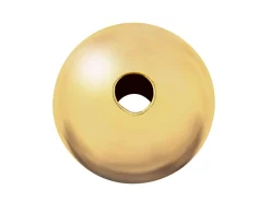 18ct Yellow Gold Plain Round 3mm 2 Hole Bead Lightweight
