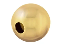 18ct Yellow Gold Plain Round 5mm 1 Hole Bead Heavyweight