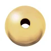 18ct Yellow Gold Plain Round 6mm 2 Hole Bead Ultralight