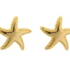 9ct Yellow Gold Plain Star Stud Earrings